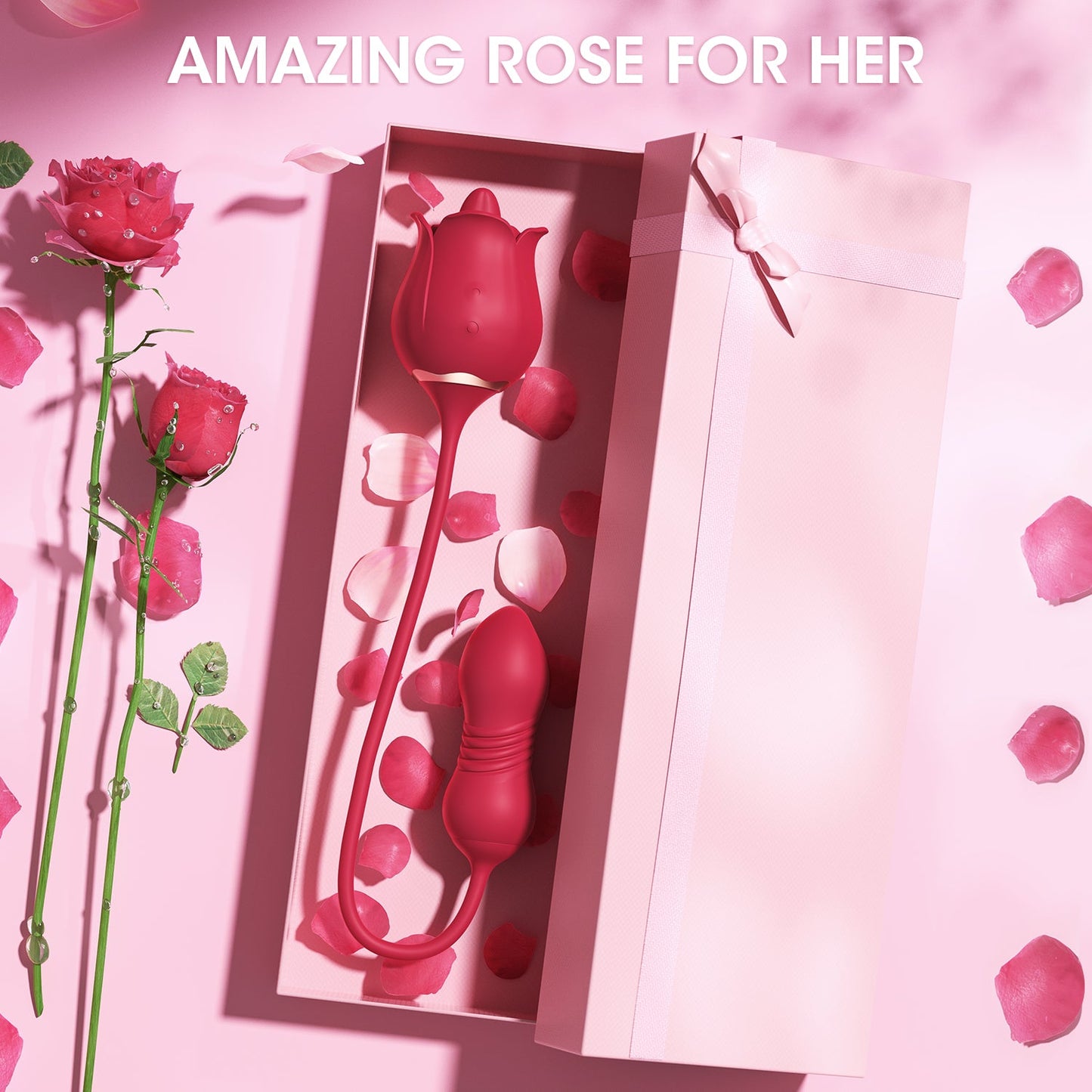 3 in 1 Clitoral Stimulator Rose Tongue