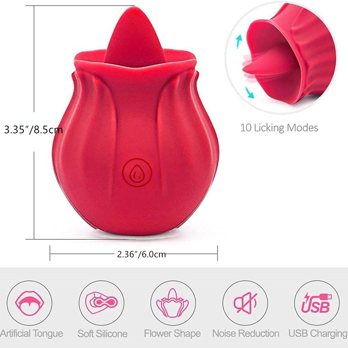 Rose Toys for Woman Pleasure Toy, Washable Waterproof 10 Modes