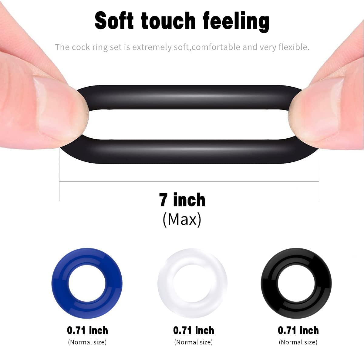 Silicone Cock Ring Penis Rings Ring Male Adult Sex Toys for Men Sex Toy for Men for Games Erection Longer Harder Stronger Sex Machine for Couples Pleasure