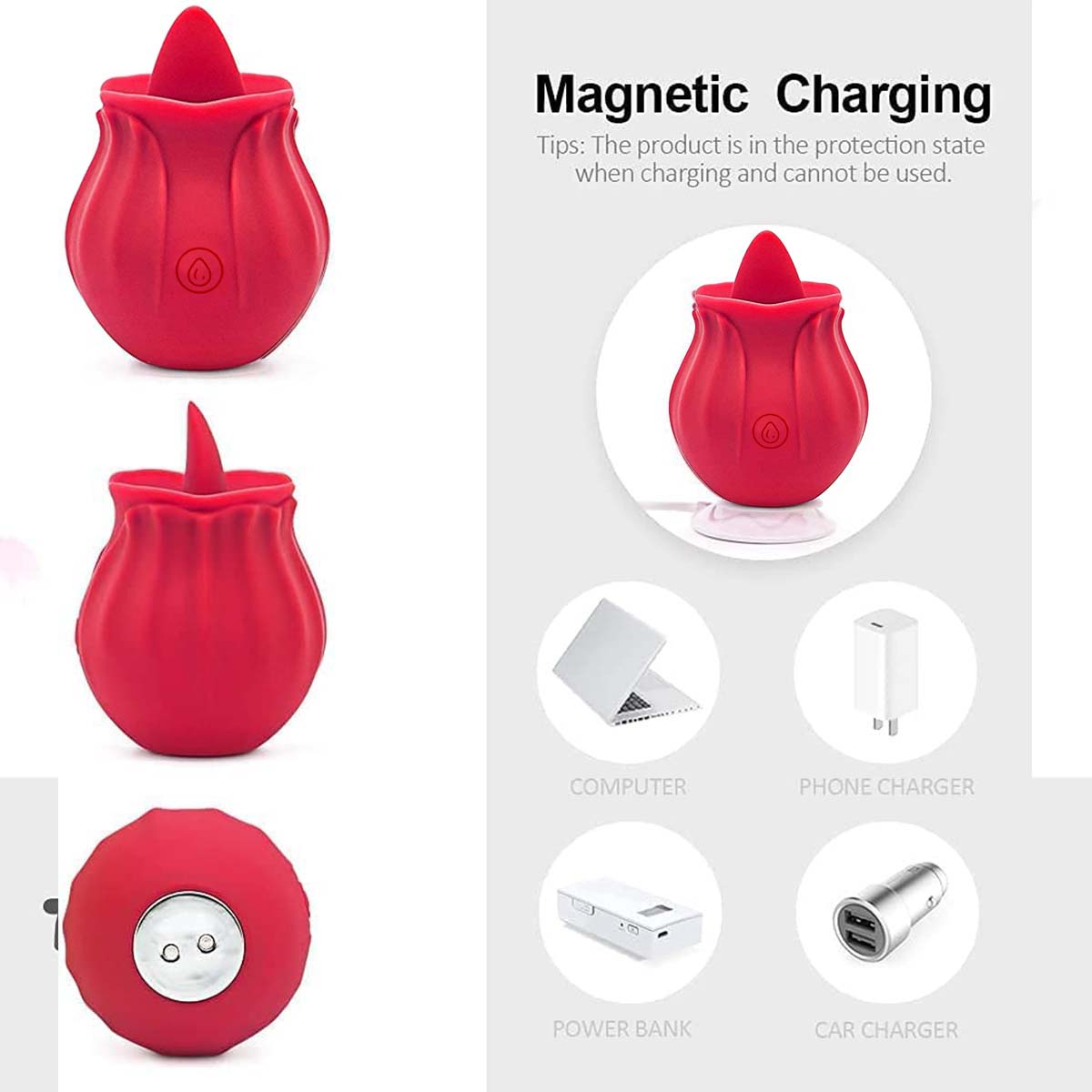 Rose Toys for Woman Pleasure Toy, Washable Waterproof 10 Modes