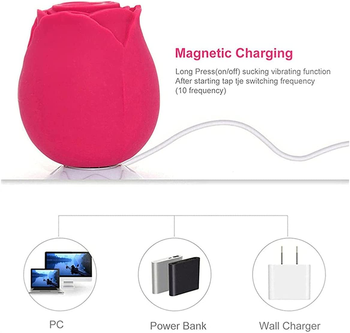 Rose Toys for Woman Pleasure Toy, Washable Waterproof 10 Modes