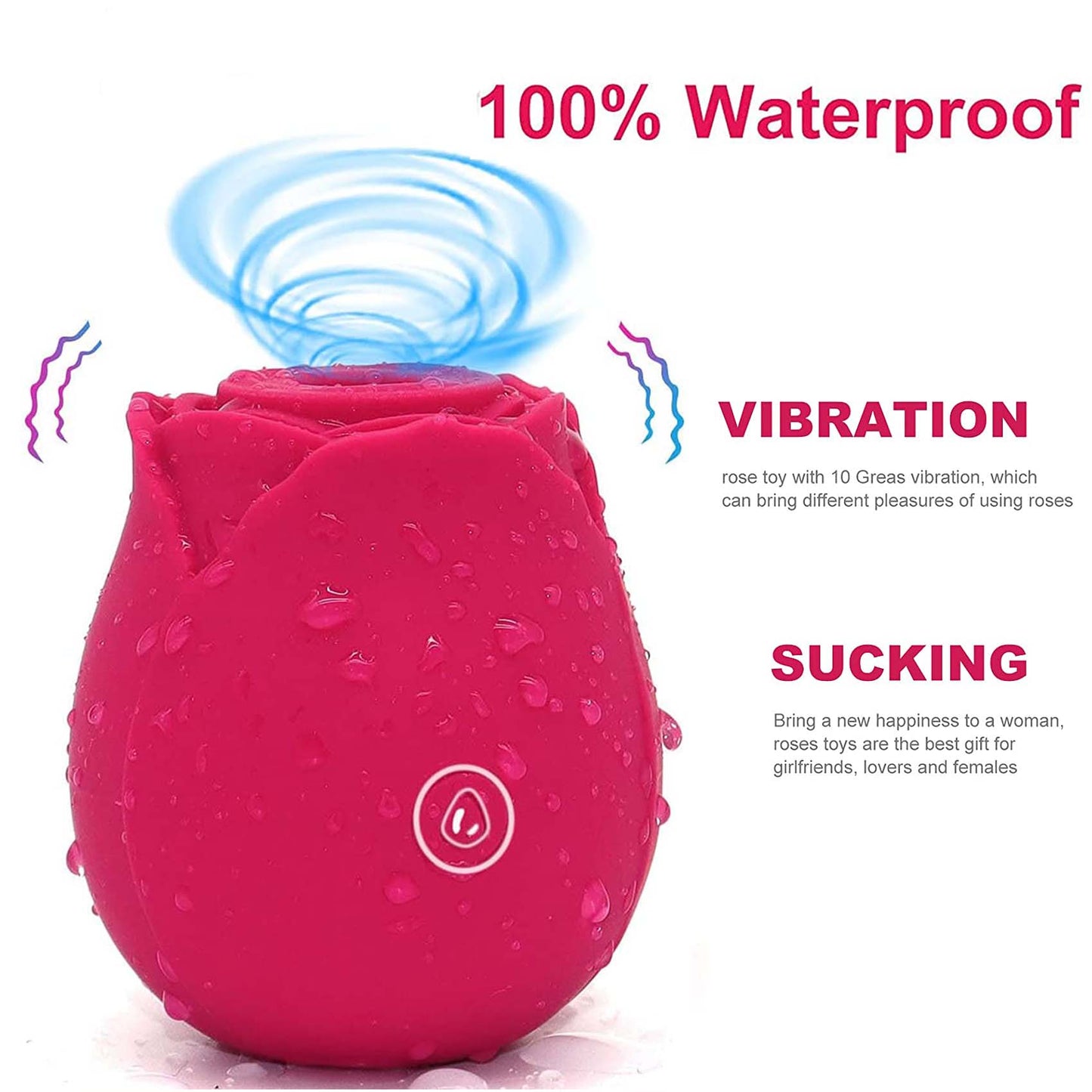 Rose Toys for Woman Pleasure Toy, Washable Waterproof 10 Modes
